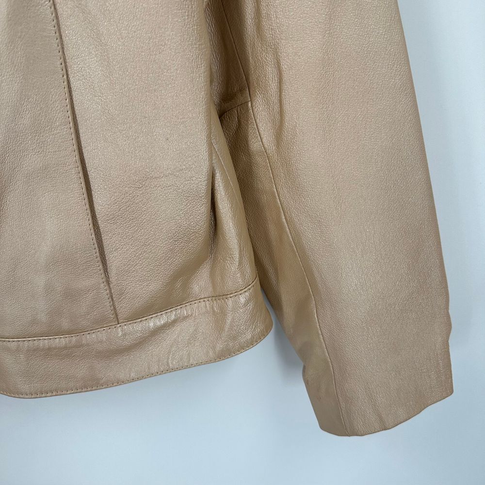 Dialogue New‎ Language Of Style Leather Jacket Champaign Gold Medium - Picture 2 of 12